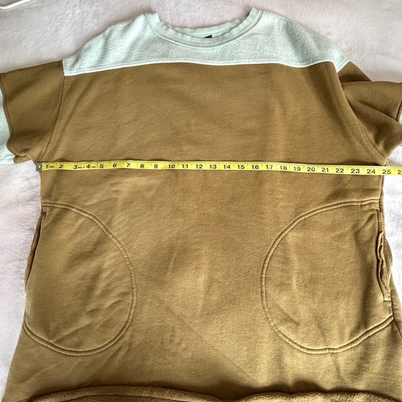 Free People Jordan Color Block Pullover Sweatshirt Top Citron Combo - Picture 13 of 14